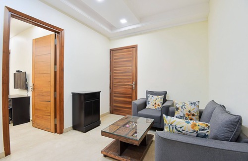 New Delhi Apartment | BluO 2BHK City Centre - Balcony, Lift, Terrace