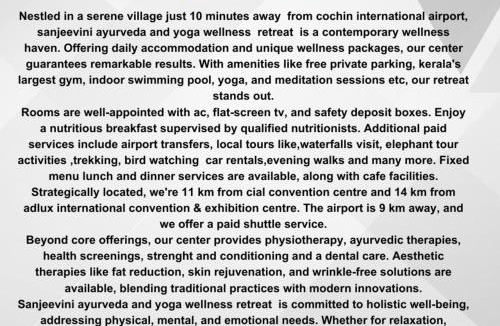 Alwaye Resort | Sanjeevini Life Care Village - A Science Based Non - Invasive Holistic Wellness Destination
