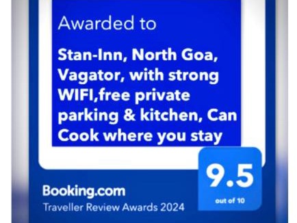 Vagator House | Stan-Inn, North Goa, Vagator, with strong WIFI,free private parking & kitchen, Can Cook where you stay
