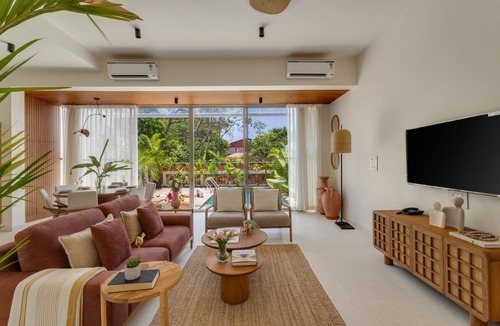 Chapora Villa | Vagator, modern architecture 3BHK private swimming pool villa in gated community