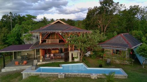 Private villa with pool, sunset view, solar powered