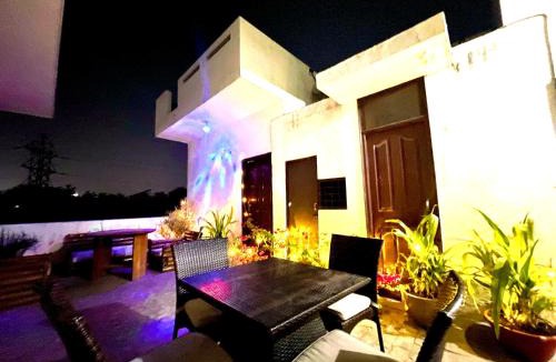 Gurugram House | 2 BHK and hall with bonfire on terrace